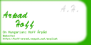 arpad hoff business card